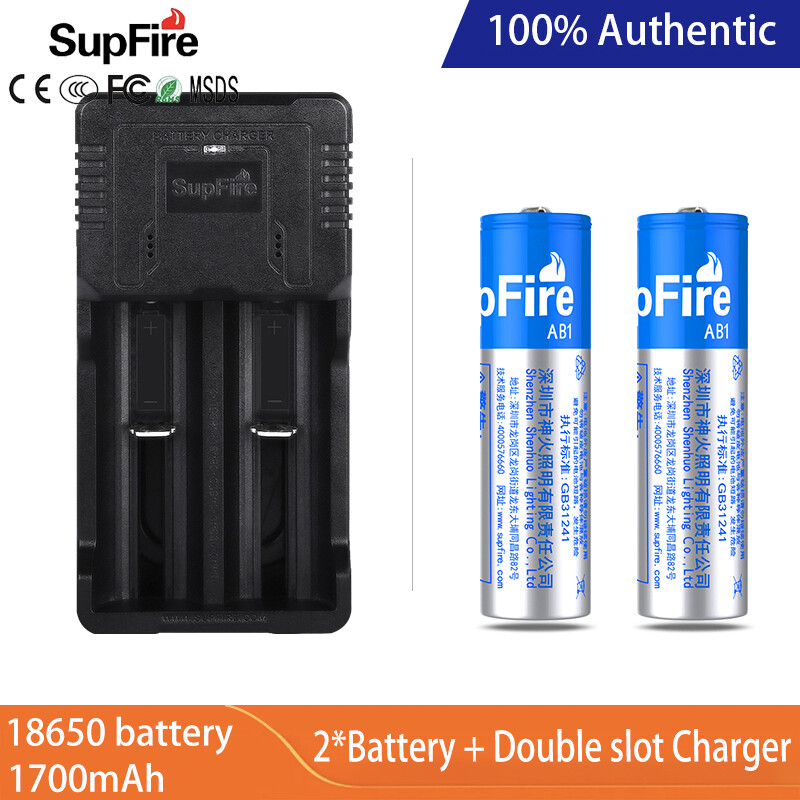 SUPERFIRE Đèn pin AB1 Mạnh Mẽ Ánh Sáng Đèn Pin 18650 Li-Ion Pin Sạc 1700MAh 3.7V Thích Hợp Cho 3W / 5W / 7W Đèn Pin đèn pin sạc điện