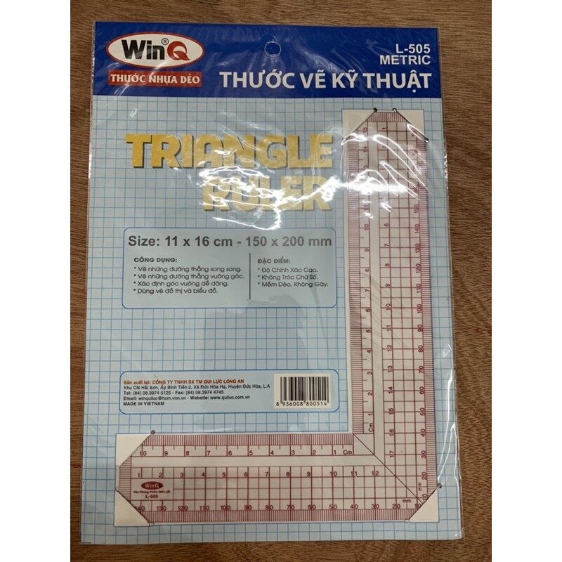 Thước nhựa dẻo vẽ kỹ thuật, thước chữ l