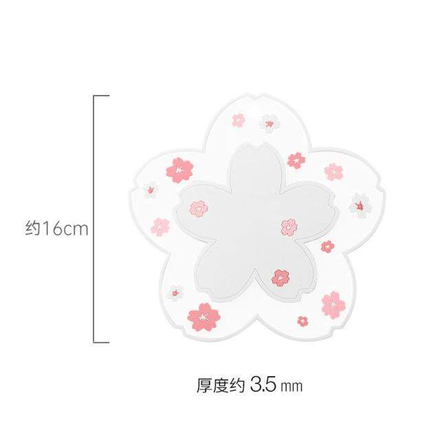 ซิลิโคน Cherry Blossom ความร้อนตารางชาถ้วยดื่มกาแฟน่ารัก Coaster Non-Slip Pad สำหรับผ้าเช็ดในครัวแผ่นรองจานแผ่นรองวางหม้อ