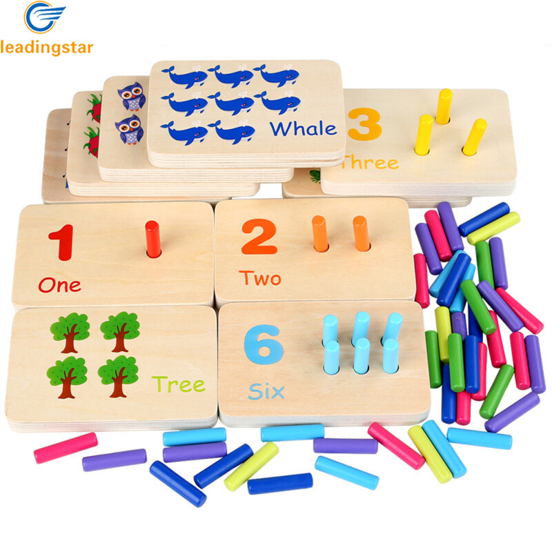 Leadingstar Giao hàng nhanh trẻ em bằng gỗ đồ chơi cảm giác học toán nhận