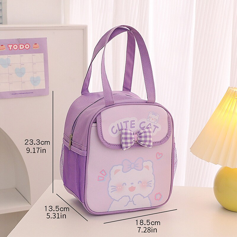 Cartoon Kids Lunch Bag Portable Insulated Thermal Lunch Box Picnic