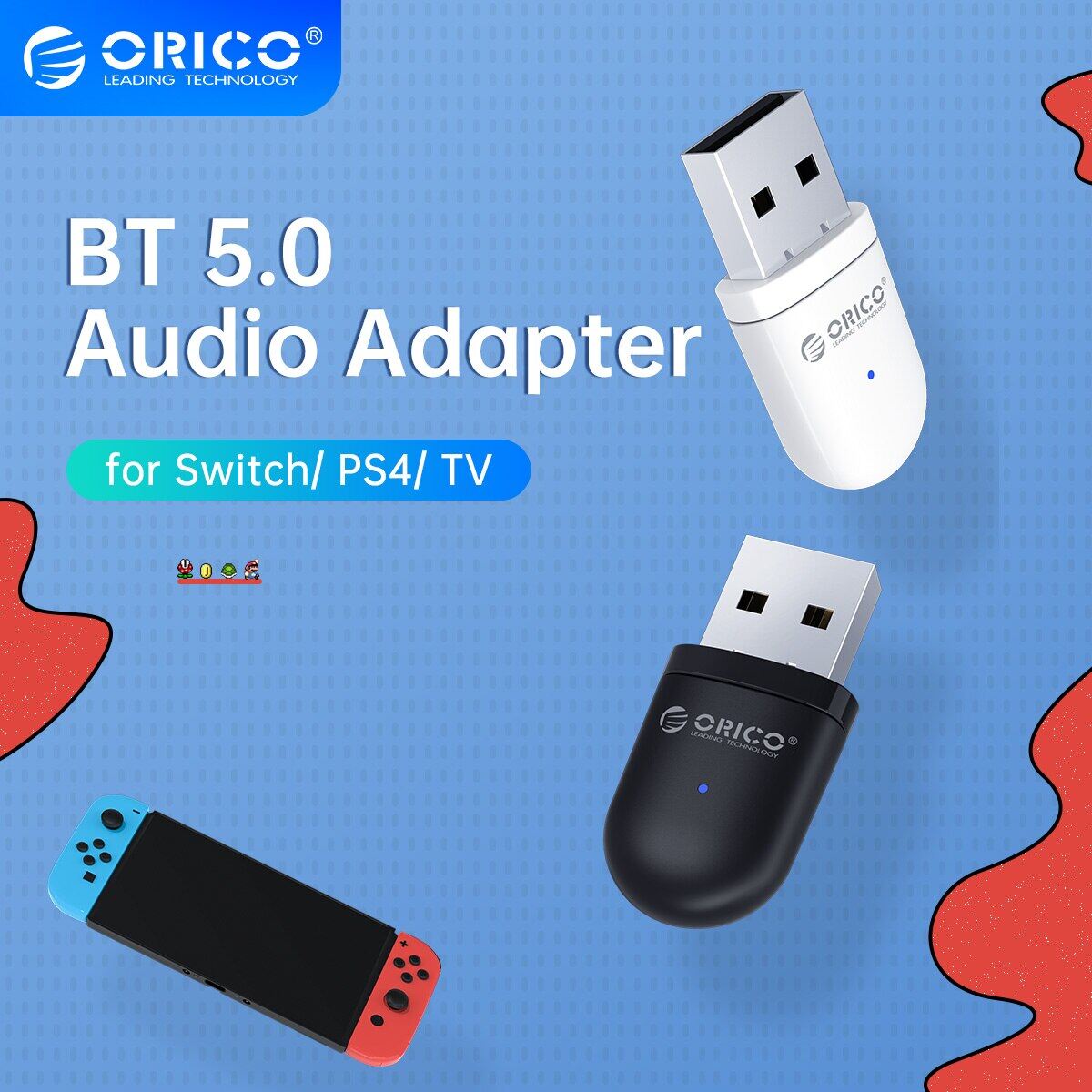 Bộ phát orico usb tương thích bluetooth 5.0 đầu chuyển âm thanh cho tai nghe ps4 bộ chuyển đổi nintendo chế độ tv hỗ trợ kết nối kép