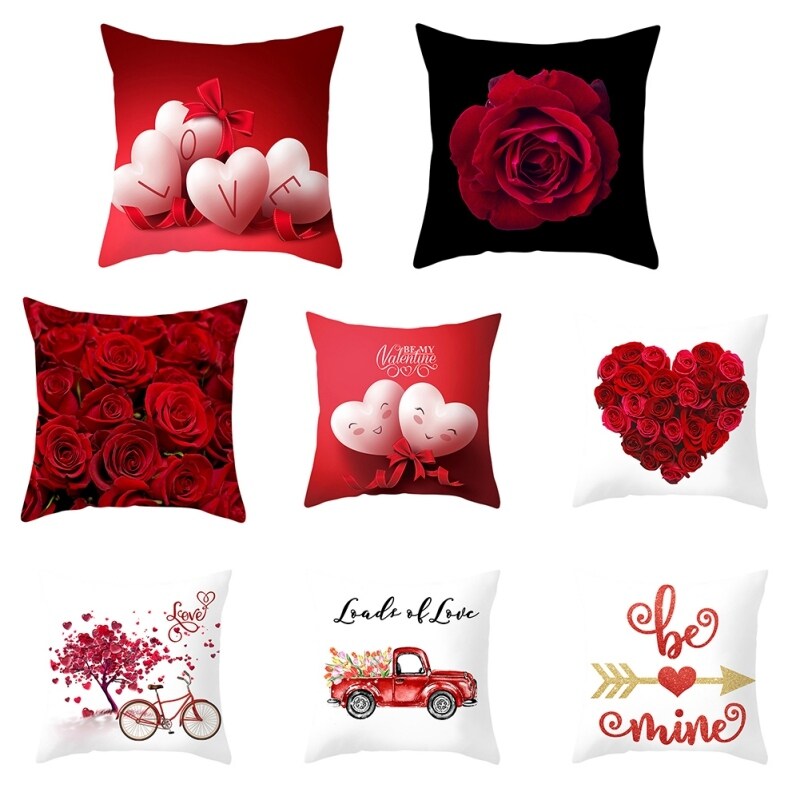{FAZOZO Home Textile Store} Love Pillow Cases Print Valentines Day Throw Waist Cover Wedding Bed Pillowcase Cushion Home Decor ราคา 189 บาท*ส่งฟรี
