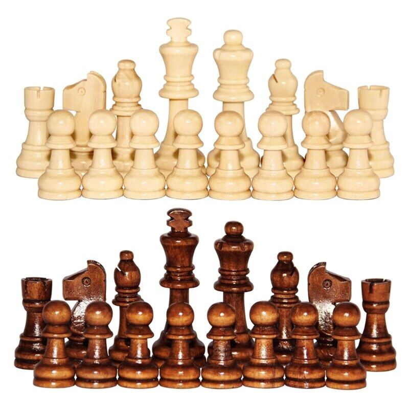 32Pcs Lot Wooden International Chess Pieces With No Board