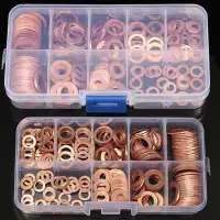 [LICTIN 200 Pieces of Copper Washer Nut and Bolt Set Flat Ring Seal Mechanical Repair Work Combination Kit with Box/M8/M10/M12/M14 for Oil Pan Plug,LICTIN 200 Pieces of Copper Washer Nut and Bolt Set 
