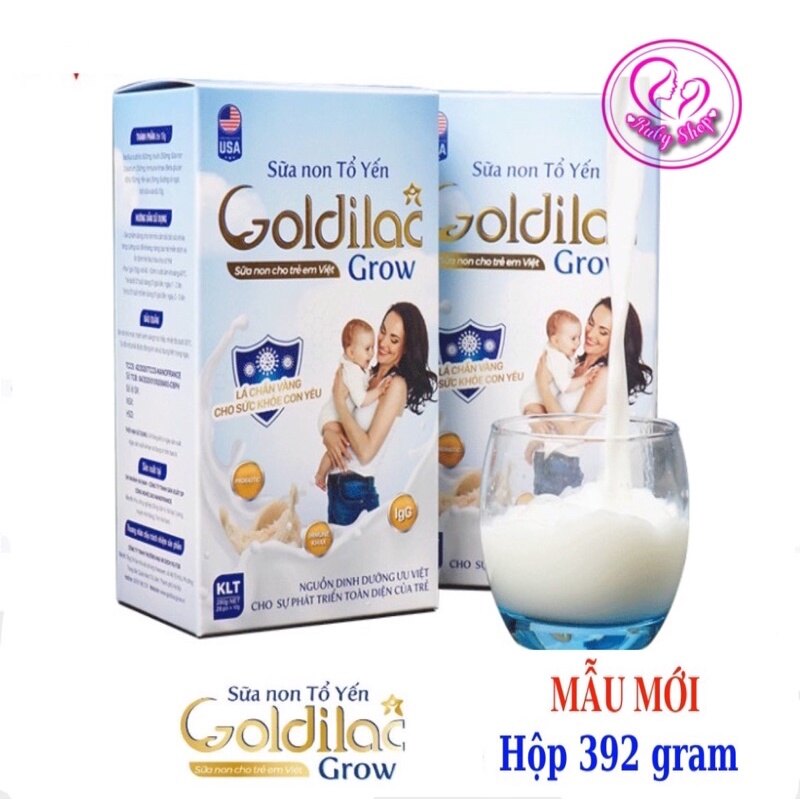 [ HOÀN TIỀN 10% ]Sữa non Tổ Yến Goldilac Grow - hộp 392g - 28 gói nhỏ