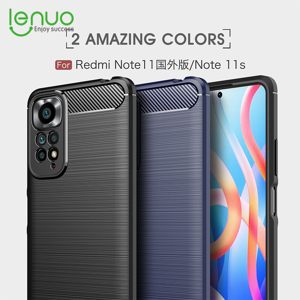 Lenuo Ốp Lưng Cho Xiaomi Redmi Note 11 Pro 5G Note 11S Redmi Note 10 10S Pro Max-Ốp Lưng Điện Thoại Di Động TPU Chải Sợi Carbon Silicon