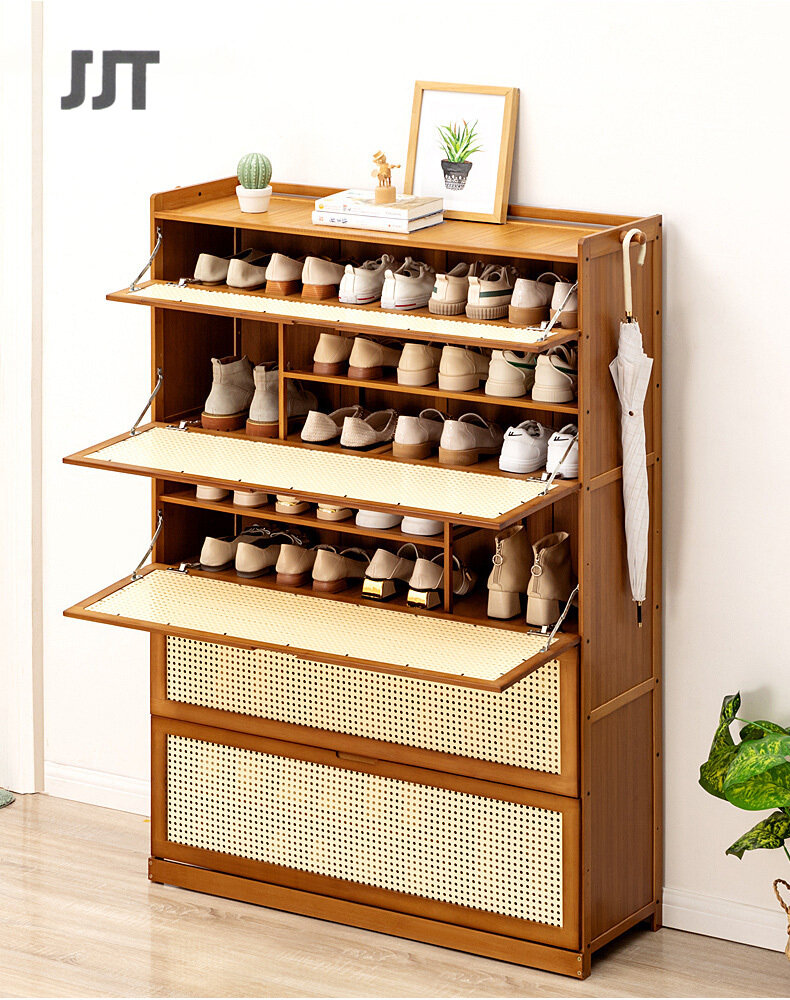 JJT wooden shoe rack shoes shelf solid wood floor shoe shelf simple style multi-layer wooden shoe shelf dustproof shoe rack shoe rack Good quality bamboo material, beautiful design, can put many pairs of shoes placed by the door save space, convenient Sho ราคา 2,002 บาท*ส่งฟรี