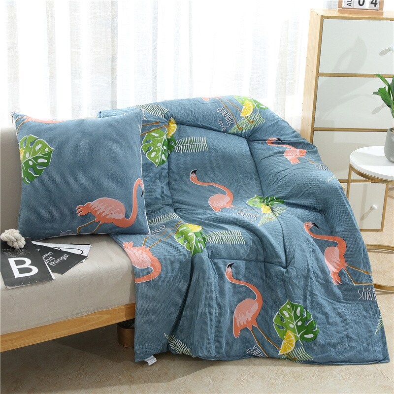 「Touch Home textiles」 2In1 LengthenMultifunctional Pillow BlanketUseConditioning QuiltFolding Pillow Washed Cotton Quilt