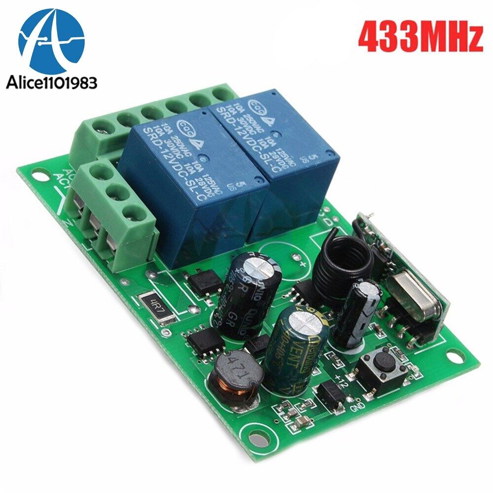 SeasBoat Rơle RF Không Dây 2 Kênh 2CH Độc Lập AC 220V 433MHz Công Tắc Điều Khiển Từ Xa Bộ Thu Mô-đun