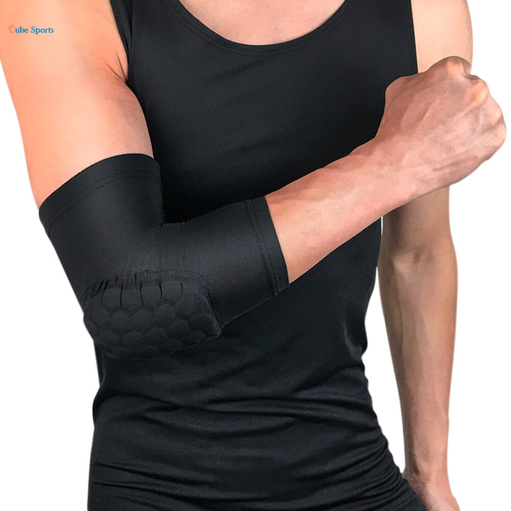 ผู้ชายผู้หญิงแขนข้อศอกยืดหยุ่นข้อศอกสายรัดป้องกันสนับสนุนสำหรับเทนนิสบาสเกตบอลกีฬา Cube