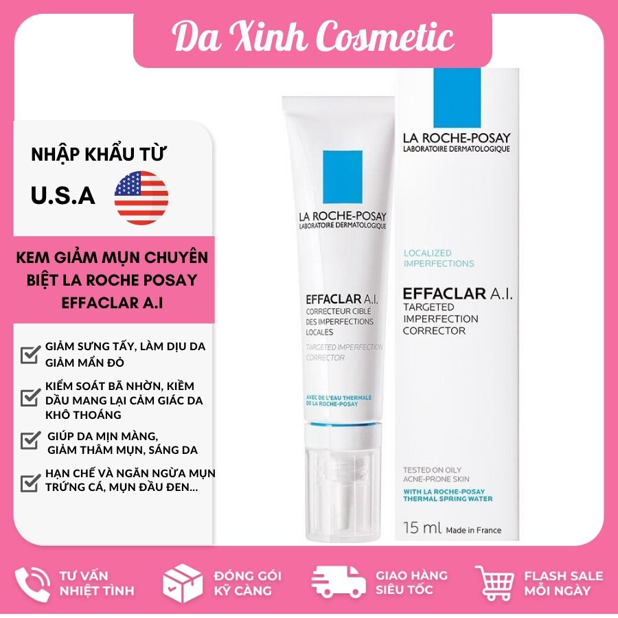 Kem mụn chuyên biệt La Roche Posay Effaclar A.I 15ml