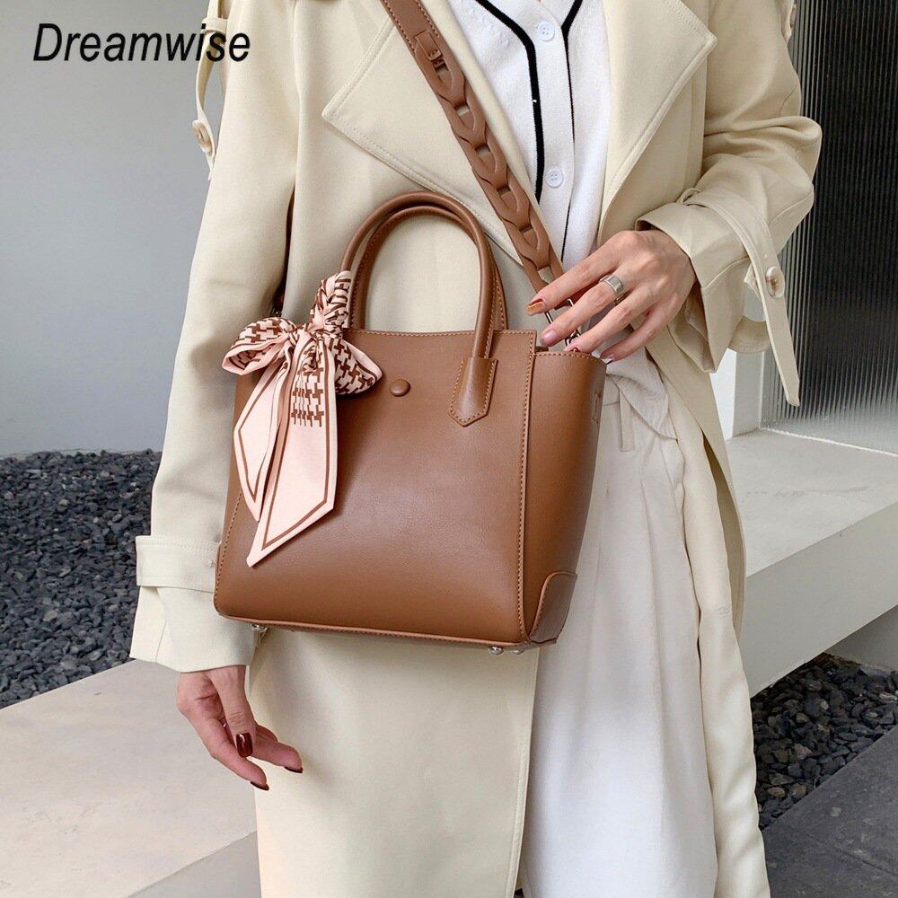 Dreamwise Top Handle Bags Women Korean Fashion Genuine Cowhide Large Capacity Bucket Handbags Simple Versatile Ladies Shoulder Crossbody Bag ราคา 1,513 บาท*ส่งฟรี