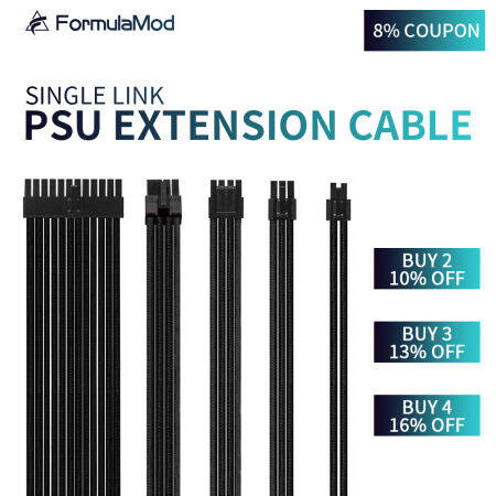 FormulaMod 300mm PSU Extension Cables for PC Components