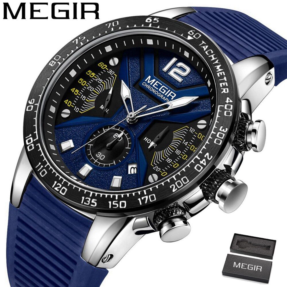 Megir Mge2106g Đồng Hồ Thương Hiệu Sang Trọng Hàng Đầu Dành Cho Nam Thời Trang Thể Thao Nam Đồng Hồ Quartz Xu Hướng Đồng Hồ Đeo Tay Quà Tặng Cho Nam Jam Tangan Lelaki