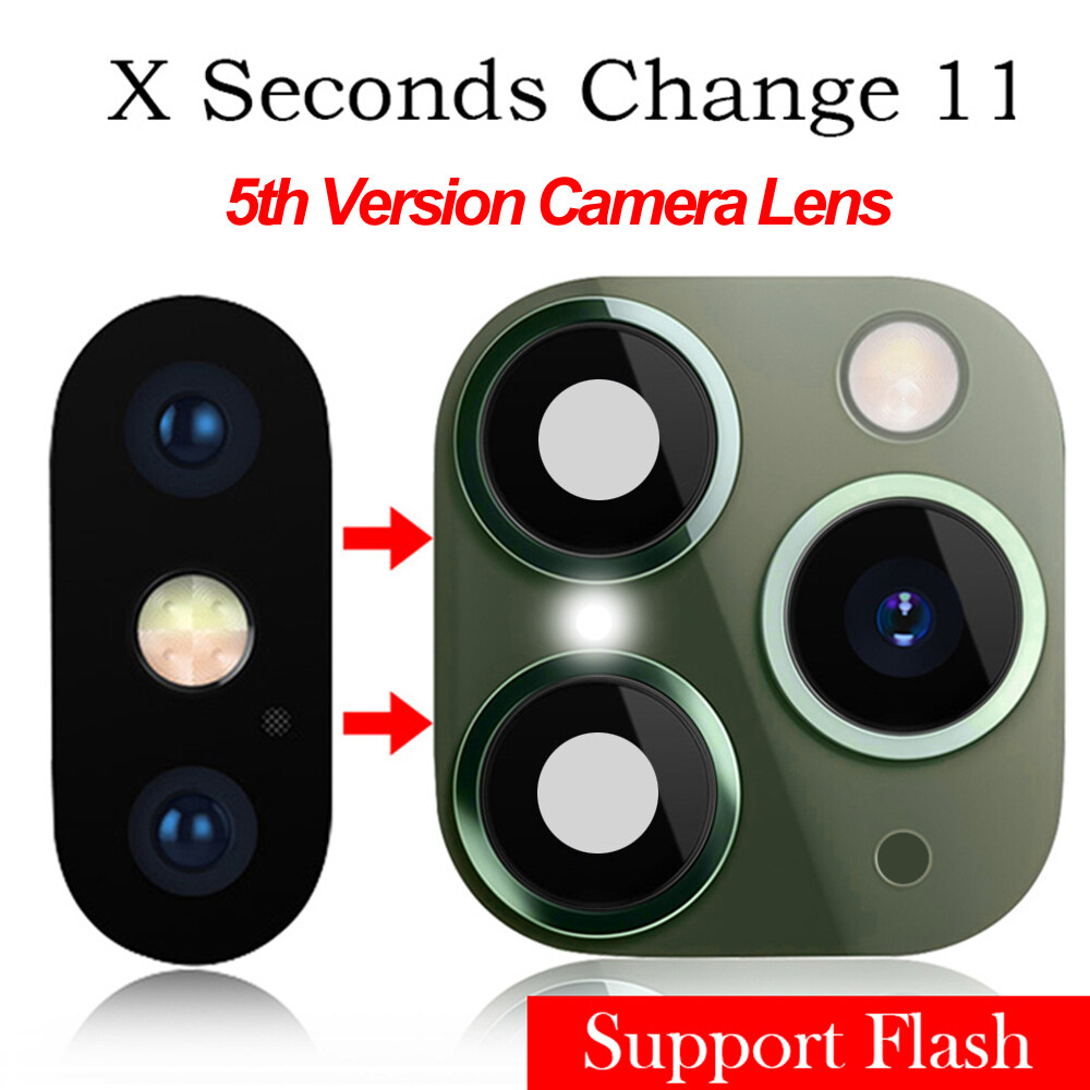 Luchy สติกเกอร์ฝาครอบเลนส์กล้องปลอมเปลี่ยนครั้งที่สองเป็น iPhone 11 Pro Max สำหรับ iPhone XR X