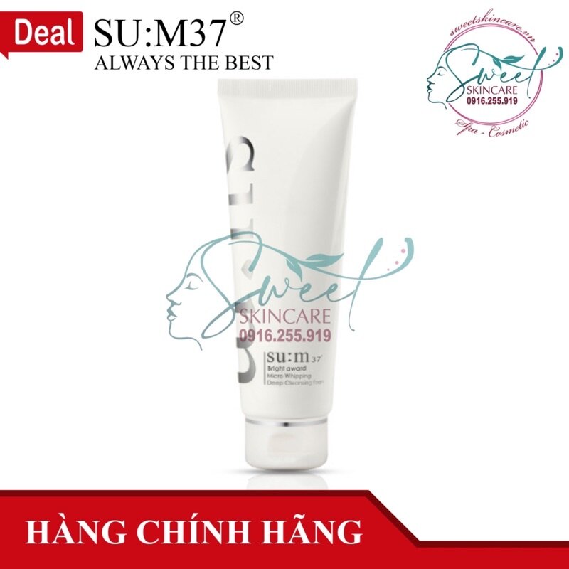 Sữa rửa mặt tẩy trang dưỡng trắng Su:m37 Bright Award Micro Whipping Deep Cleansing Foam 200ml