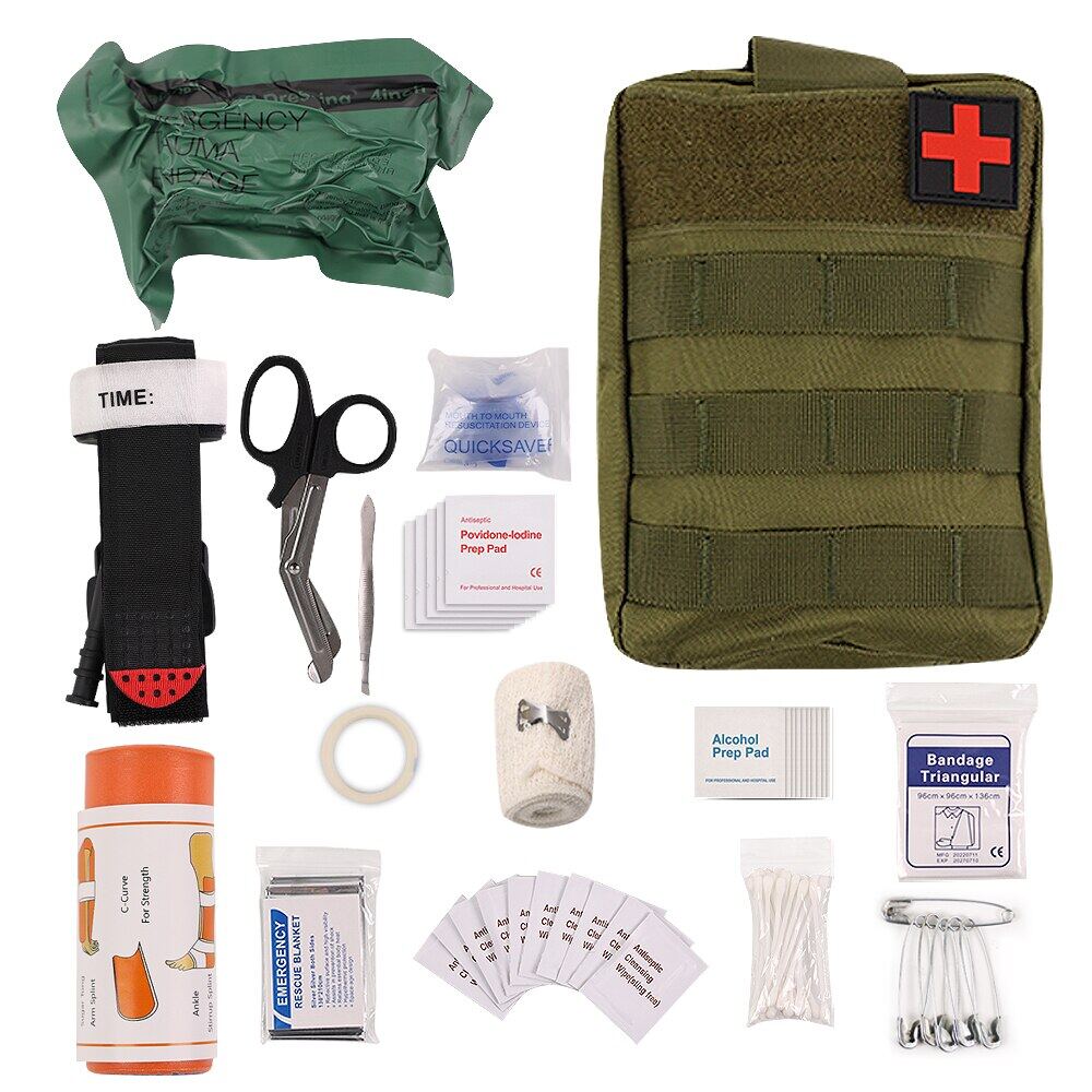 Bộ Sơ cứu thiết bị sinh tồn Kit cho cắm trại Bộ dụng cụ y tế chiến thuật