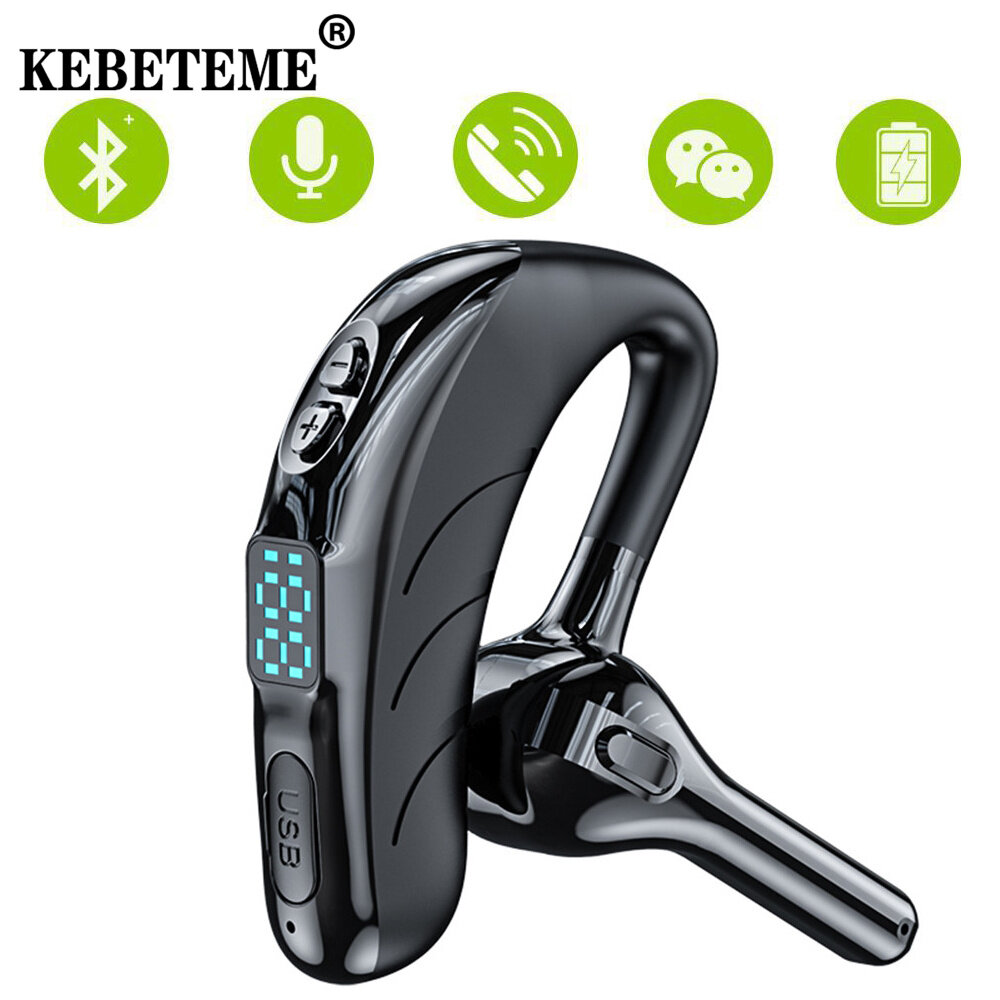 KEBETEME Bluetooth 5.0 NFC Earphone Wireless Mic Voice