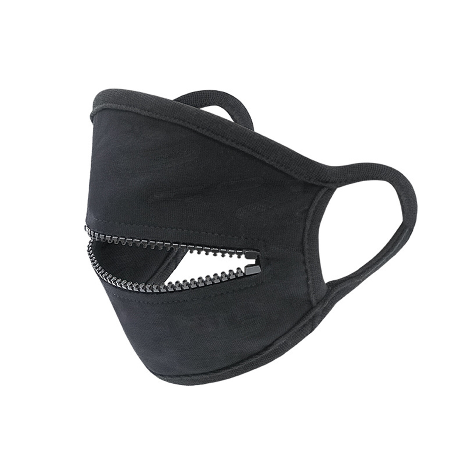 Khẩu Trang Có Khóa Kéo Đạp Xe Thoáng Khí Bằng Cotton Ấm Áp Chống Bụi Cho Người Lớn 2 Lớp