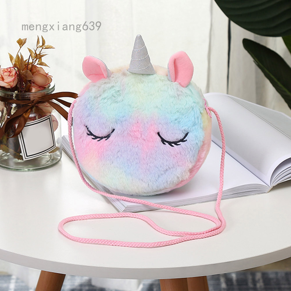 Phim Hoạt Hình Plush Unicorn Túi Xách Crossbody Túi Điện Thoại Túi