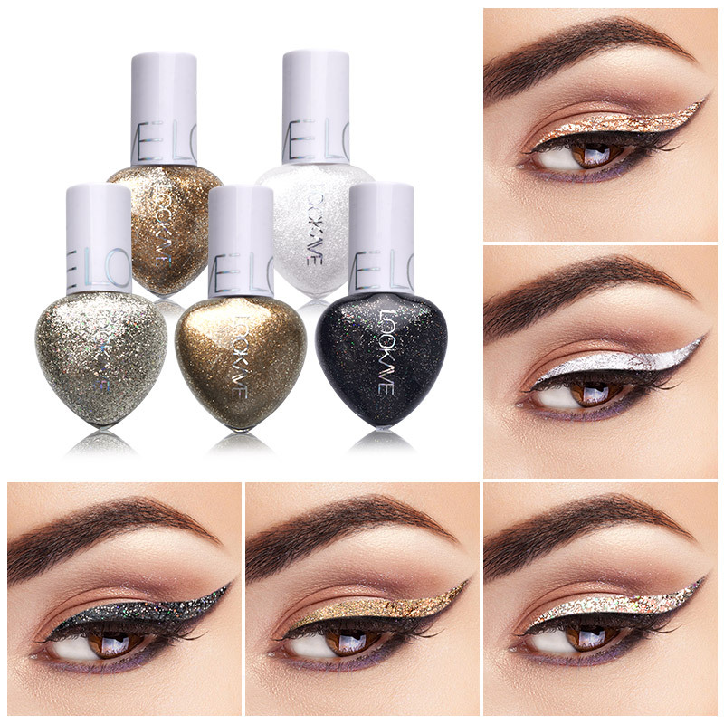 Shiny eyeliners hoa hồng bạc màu vàng lấp lảnh chất lỏng Eyeshadow chuyên nghiệp Bút kẻ mắt làm đẹp mỹ phẩm trang điểm