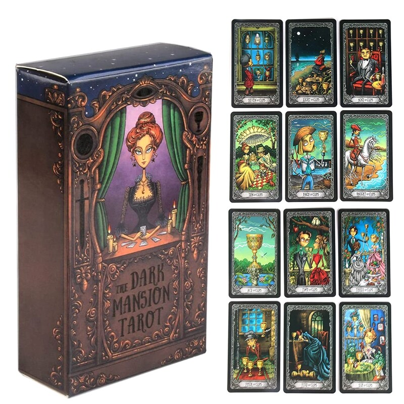 Bộ bài tarot the dark mansion bộ bài chơi bài lặn cổ điển trò chơi cho bạn bè tập hợp đồ chơi tương tác cho quán bar quán rượu