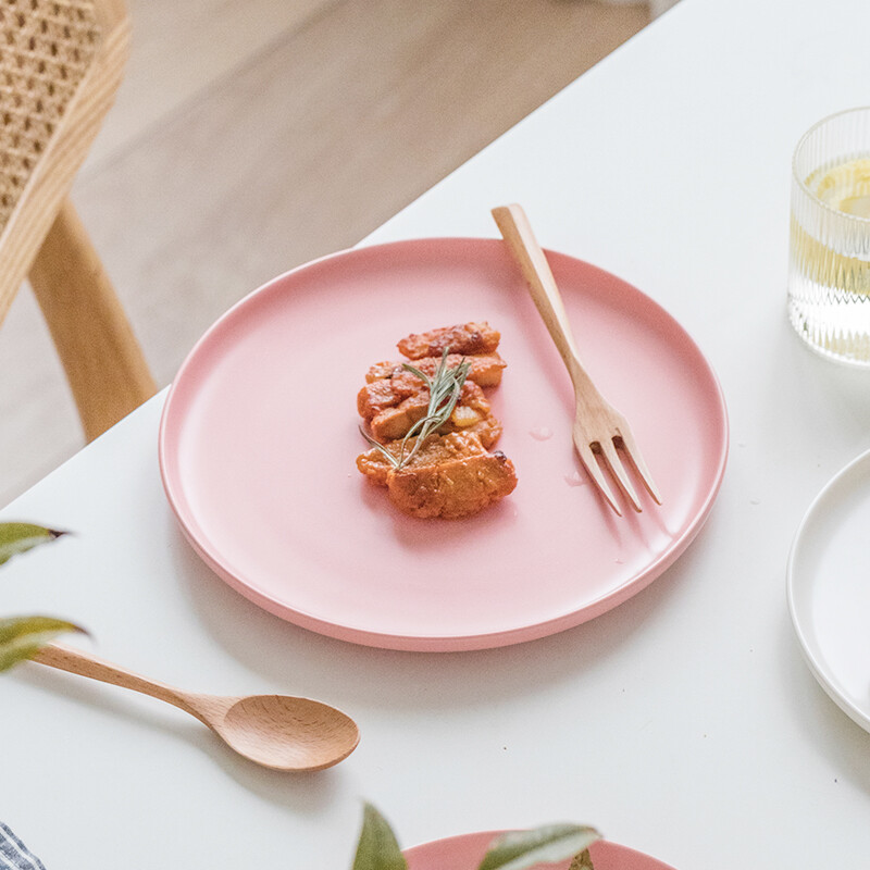 Jiata-đĩa macarons ins mờ 8inch đĩa pizza gốm phương tây bộ đồ ăn bánh tráng miệng đĩa salad
