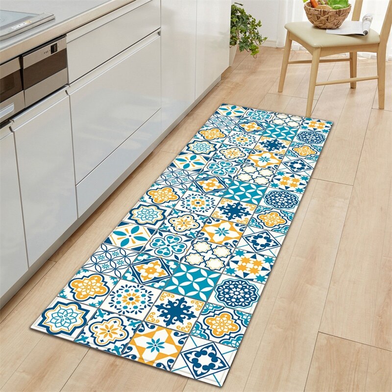 hot Kitchen Mat Geometry Print Kitchen Carpet Floor Bath Mat Carpet