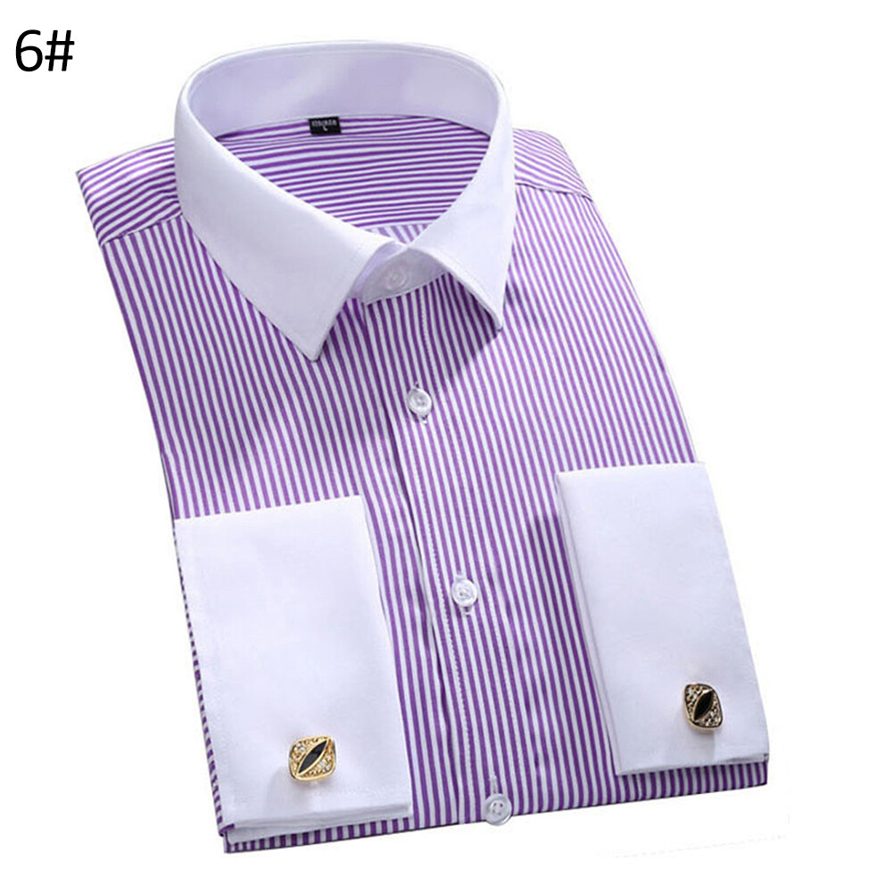 Wenchengbo®Khuy Măng Sét Chuyển Đổi Phong Cách Pháp Cho Nam Áo Sọc Xuống, Với Khuy Măng Sét