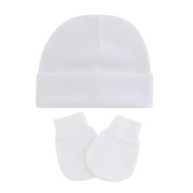 Unisex เด็กทารกป้องกันการขีดขวนผ้าฝ้าย S + ชุดหมวกถุงมือเด็กแรกเกิดหมวกให้ความอุ่นชุดใหม่น่ารัก