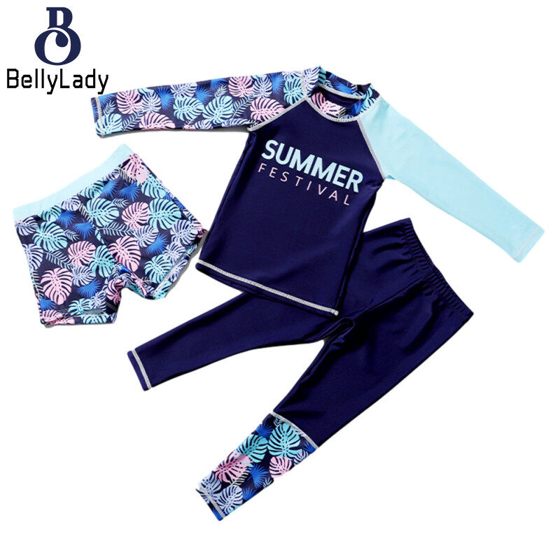Kids Boys Girls Quick Dry Sunscreen Long Sleeve Swimwear Pants Shorts Set - ยี่ห้อ BellyLady ราคา 359 บาท*ส่งฟรี