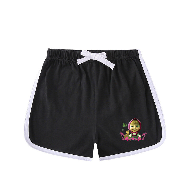 Masha and The Bear Girls Boys Short Sleeve T-shirt/Pajamas Shorts Cute Sport Casual T-Shirt Shorts Summer Pajama Kids Clothing - 5