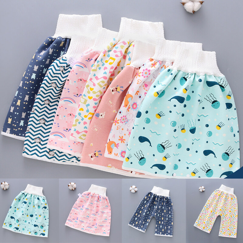 Sanitkun wisebaby Baby Diaper Skirt Waterproof Leak Proof Diaper Training Pants Baby and Children Nocturia Artifact Cotton Washable Diaper Pocket ราคา 173 บาท*ส่งฟรี