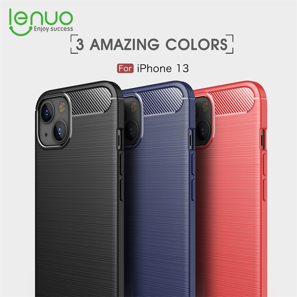 Ốp Lưng Lenuo Mềm, Ốp Mini Cho Apple iPhone 13 Pro Max / 13 Ốp Silicon Sợi Cacbon Ốp Lưng Điện Thoại Di Động TPU Chống Va Đập Chải