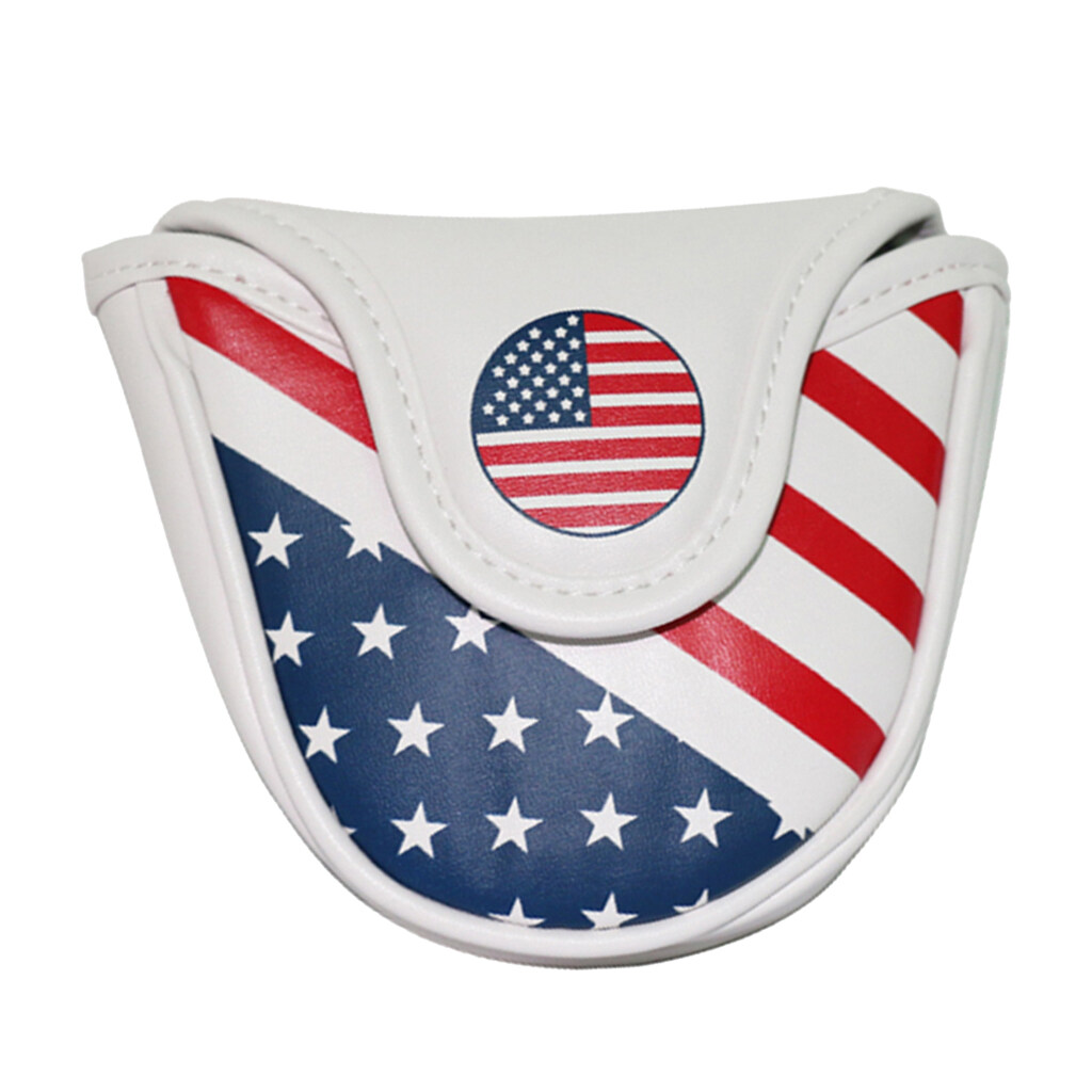 SunnT พรีเมี่ยมกอล์ฟคลับ Headcover USA ธงชาติอเมริกา Blade Putter Mallet พัตเตอร์หัว