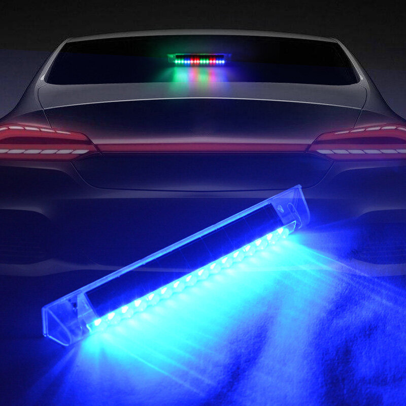  16 Đèn LED Báo Động Không Dây Cho Xe Ô Tô Đèn Cảnh Báo Nhấp Nháy Năng Lượng Mặt Trời Cho Xe Ô Tô Trang Trí Nội Thất Đa Năng Nhiều Màu Siêu Sáng Cho Ô Tô 