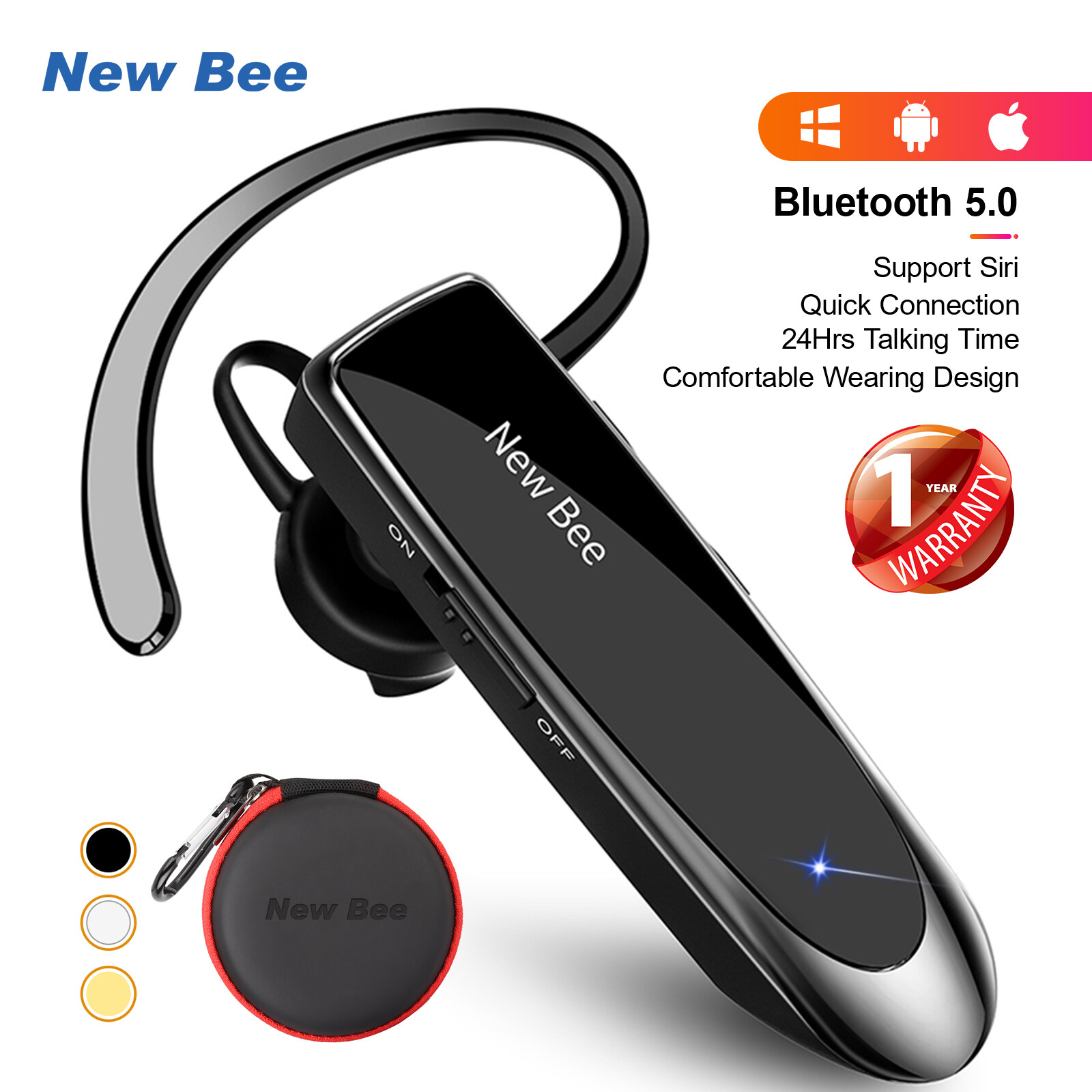 New Bee LC-B41Tai nghe Bluetooth Cuộc gọi 24 giờ Tai nghe không dây Tay nghe bluetooth không dây Bluetooth5.0 Bluetooth Earphone