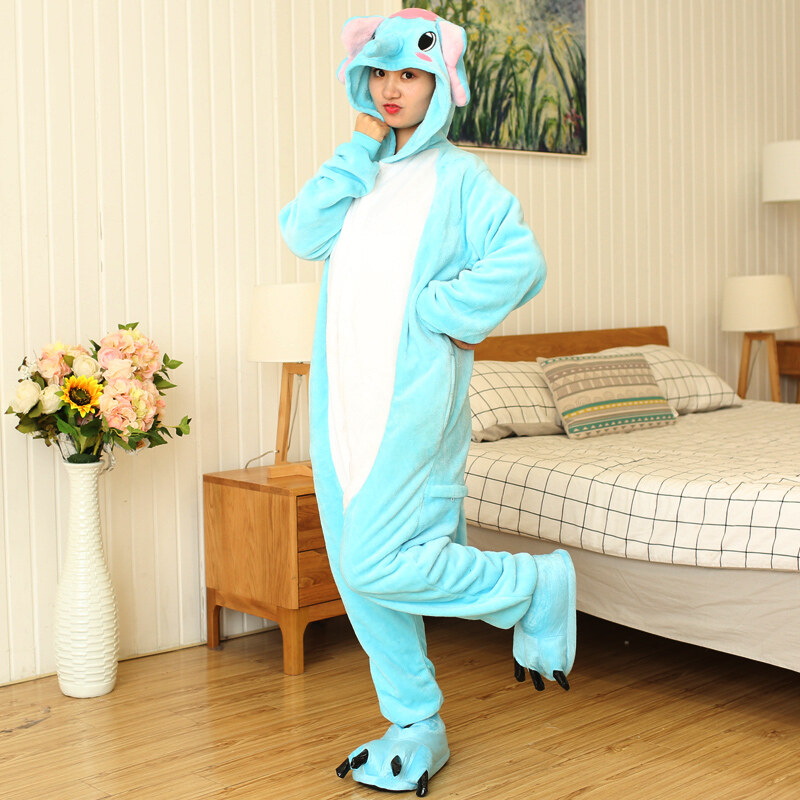 New Blue Elephant Onesies Unisex Kigurumi Animal Women's Pajamas