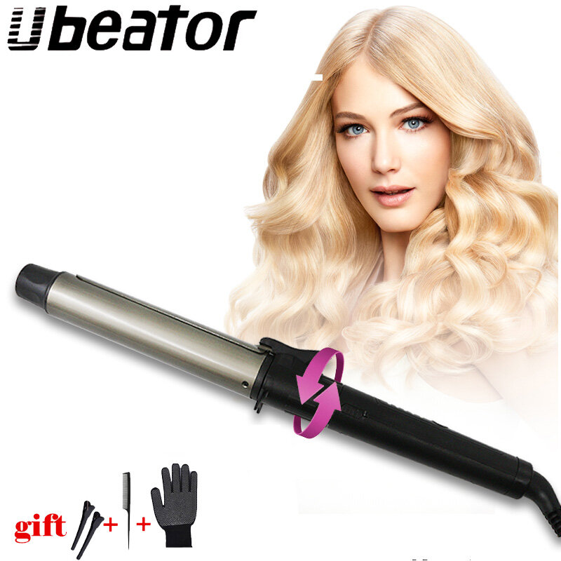 Pro New Cone Golden Ceramic Coated Plate Curling Iron Electric Hair Curler Magic Curling Wand Hair Styler Waver tools crimper ราคา 602 บาท*ส่งฟรี