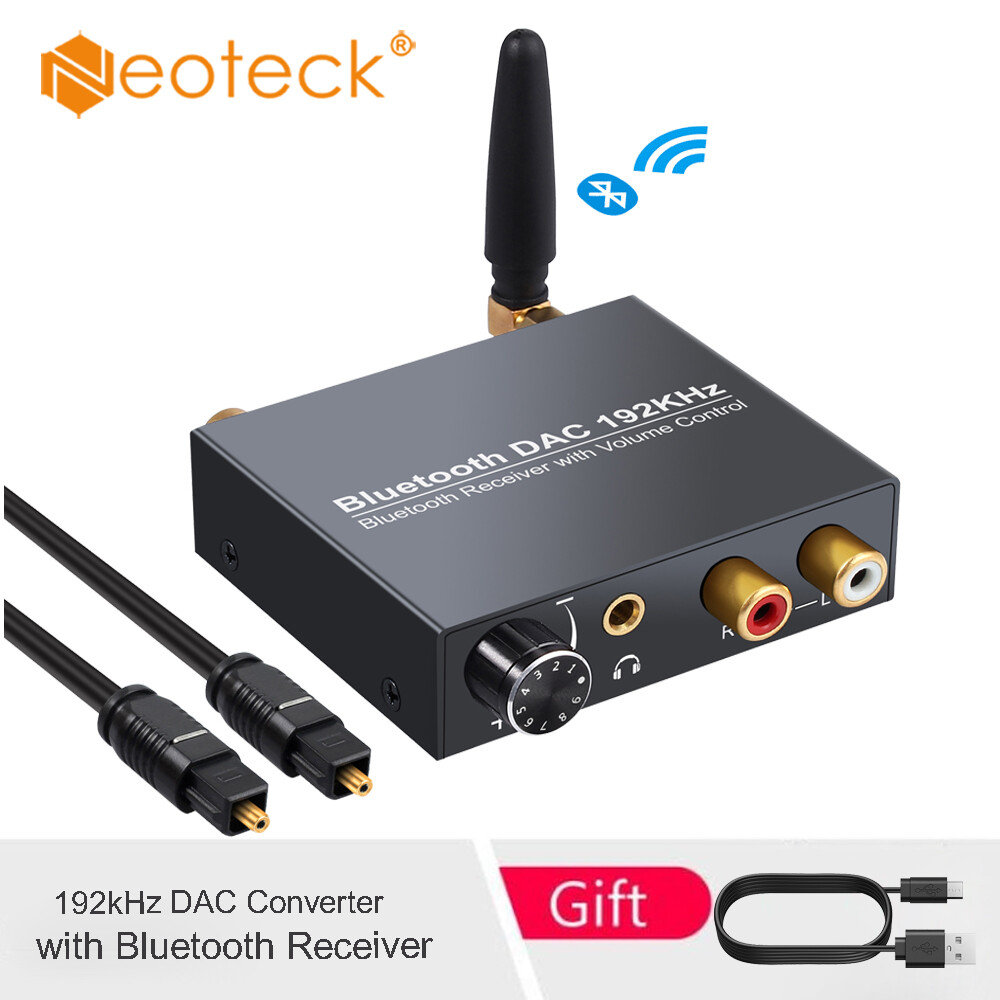 Đầu Chuyển Đổi Neoteck 192KHz DAC, Bộ Chuyển Đổi Âm Thanh Kỹ Thuật Số Quang Coaxial Toslink Sang Analog Điều Khiển Âm Thanh Bluetooth