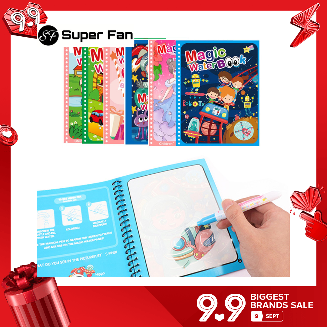 (Siêu Fan) Đồ chơi Montessori tái sử dụng màu cuốn sách nước vẽ cuốn sách cảm giác Đồ chơi giáo dục sớm cho trẻ em món quà sinh nhật