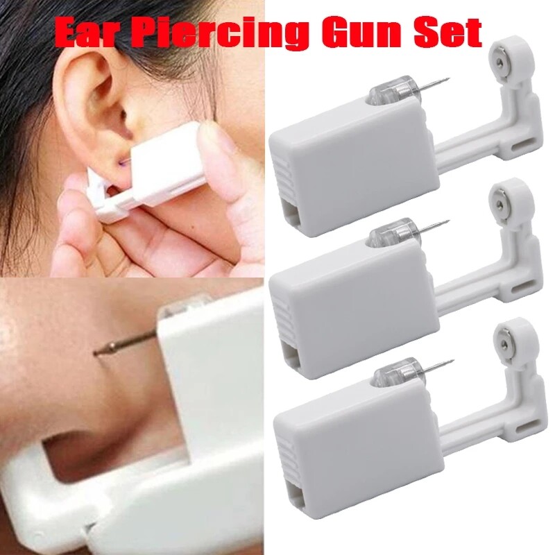Dụng cụ xỏ lỗ tai tự phục vụ dùng một lần dụng cụ xỏ lỗ môi mũi cơ thể bộ khuyên tai vô trùng an toàn