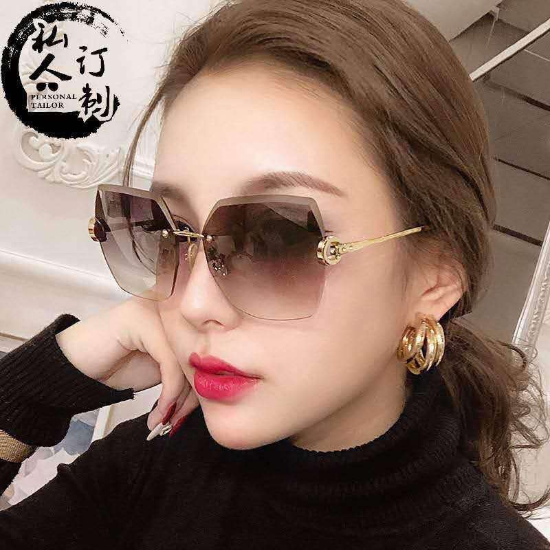 X Mall Kính Râm Nữ Không Gọng Xu Hướng Thời Trang Mới Với Kim Cương, Chụp Đường Phố, Kính Râm Chống Tia UV