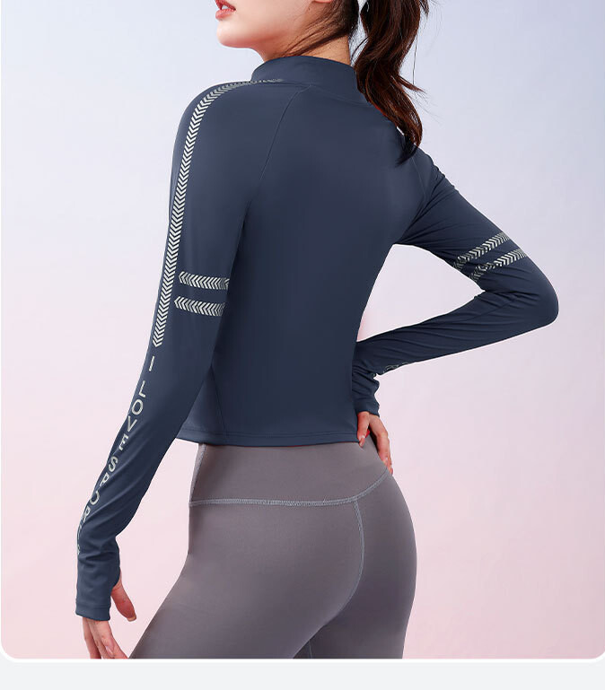 SUPERFLOWER Women's Running Fiess Sports Zipper Fast Drying Stand Collar Long Sleeve Tops Yoga Jackets_voghion.com