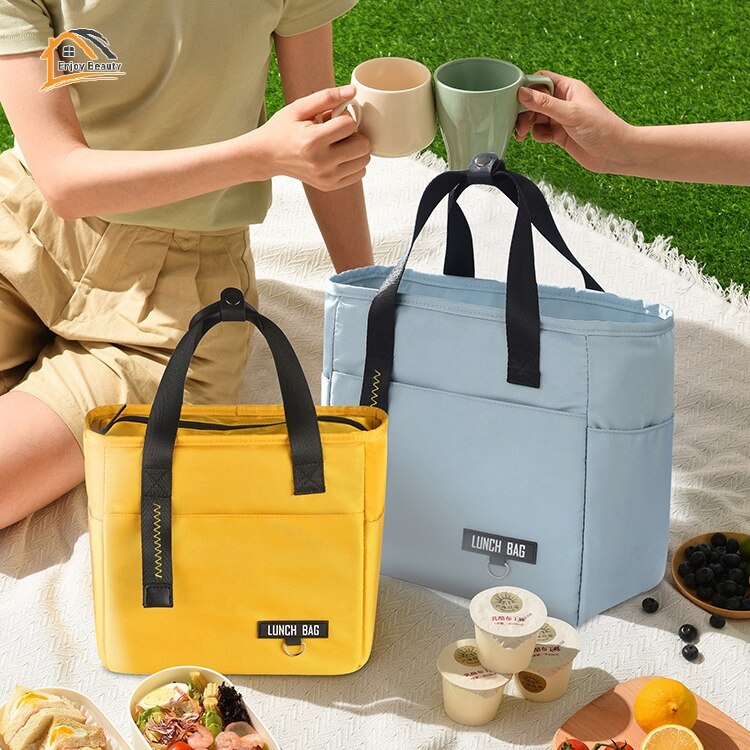 JJT hộp cơm Túi giữ nhiệt có tay cầm, có thể giữ nóng / lạnh hộp cơm trưa túi đeo vai túi lạnh Túi ăn trưa xách tay Túi giữ nhiệt có tay cầm, có thể giữ nóng / lạnh túi giữ nhiệt túi lạnh hộp cơm túi bảo quản thực phẩm Giữ nhiệt, lạnh, chống thấm