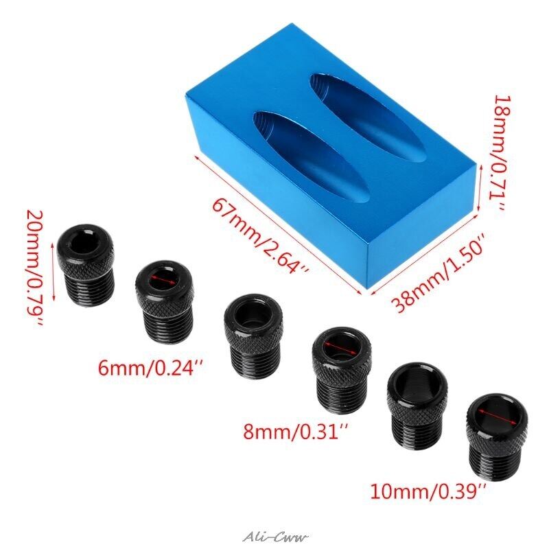 【Customizable】 Bộ Gá Lỗ Bỏ Túi 6/8/10Mm Bộ Chuyển Đổi Góc 15 Độ Bộ Chuyển Đổi Khoan Chế Biến Gỗ Dụng Cụ Gá Lỗ Dụng Cụ Làm Mộc Tự Làm Kích Thước Nhỏ
