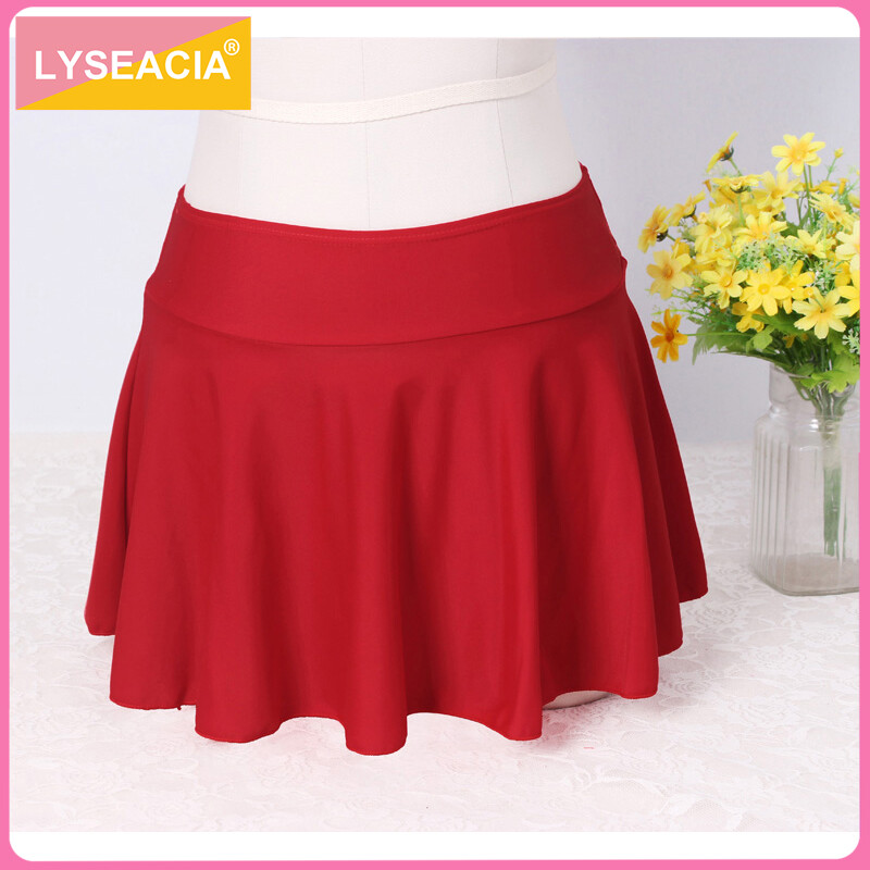 Váy đi biển cho nữ trẻ trung lyseacia, váy diềm xếp ly màu trơn thời trang dành cho bikini bộ đồ tắm đồ bơi, quần đùi nữ -đồ đi biển hông