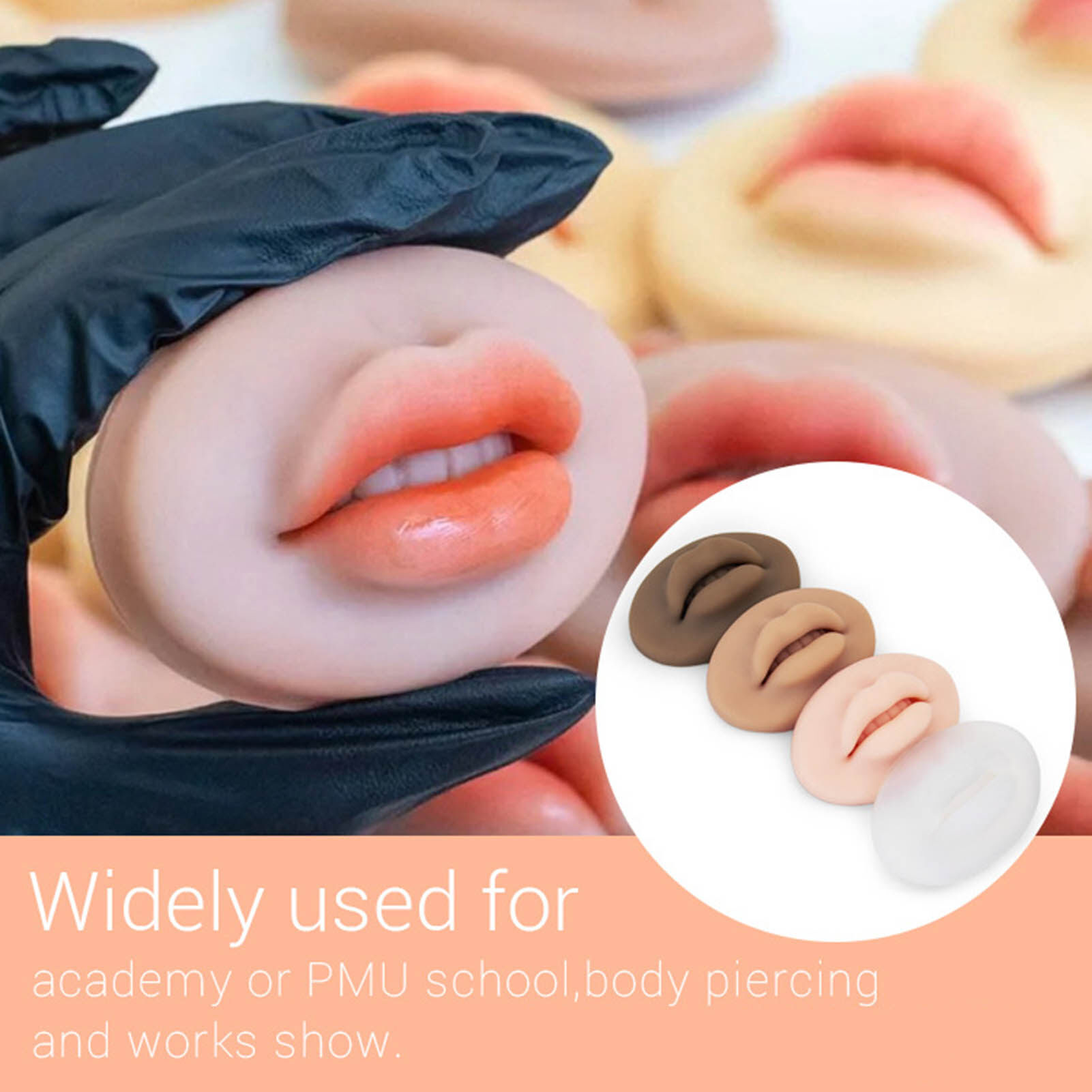 ship Simulation Lip Three-dimensional High Simulation Reusable Q-bounce Smooth Bottom Tattoo Practice Easy to Color Tattoo Silicone Lip Mold for Beginner Training Functional Silicone Lip