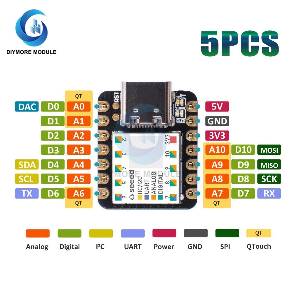 Seeeduino xiao samd21g18 bảng mạch phát triển vi điều khiển cho arduino nano cortex m0 + 3.3v iic i2c uart spi giao diện type-c